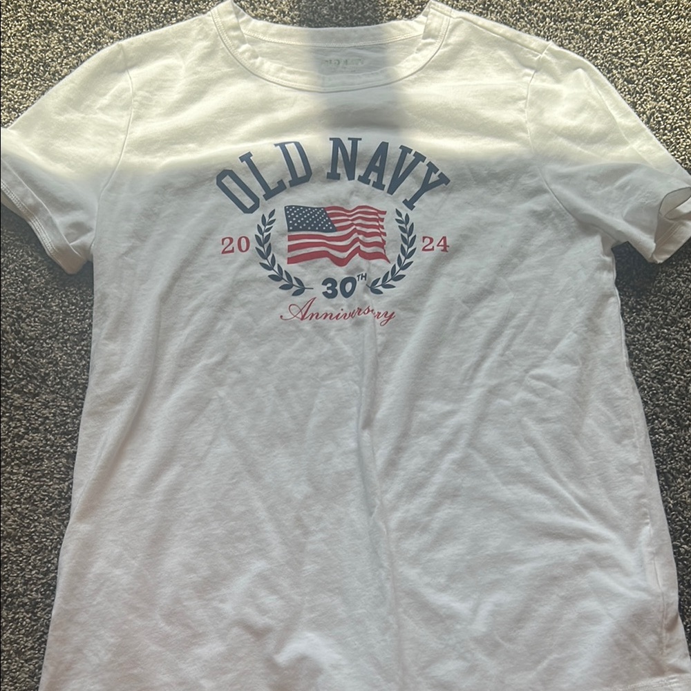 Old Navy White 30th Anniversary Tee